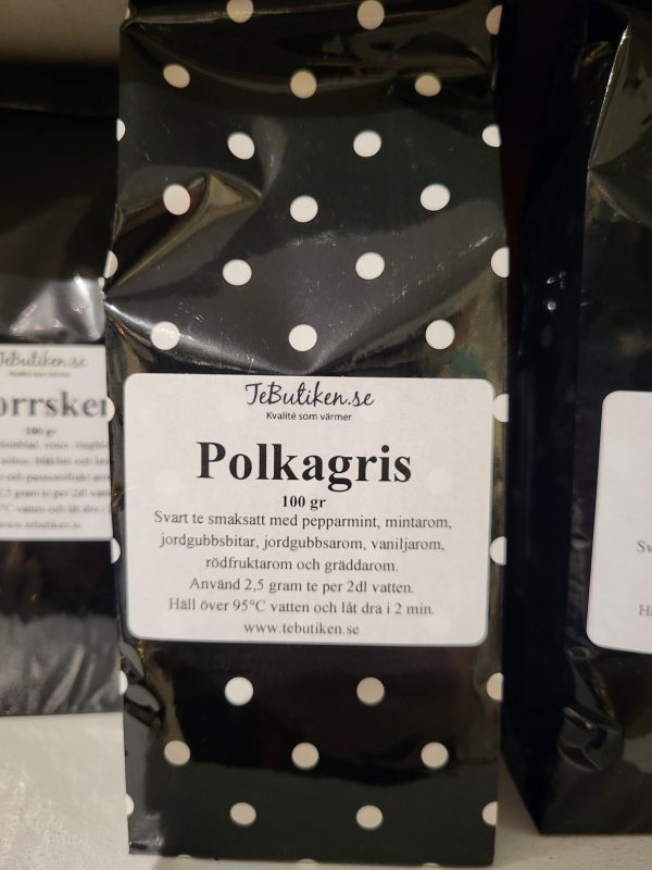 Te Polkagris Svart 100g