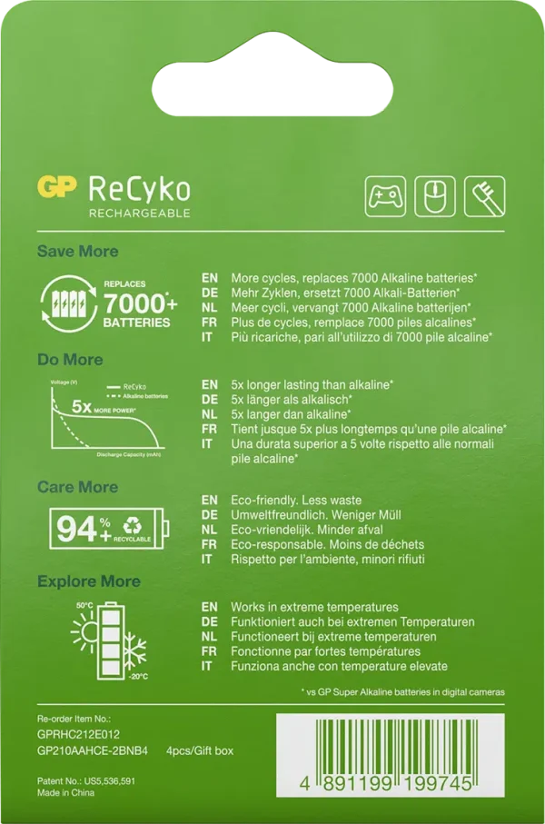 Gp-Recyko 4p AA 2100 mah - Bild 3