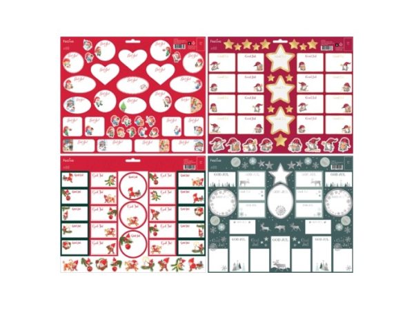 Juladresslapp Självhäftande 80-p Mix m. Stickers