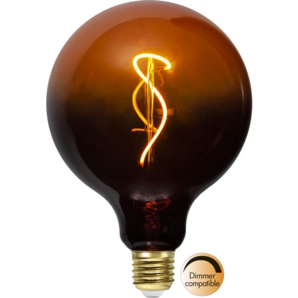 Led Lampa E27 G125 Brun/Gul