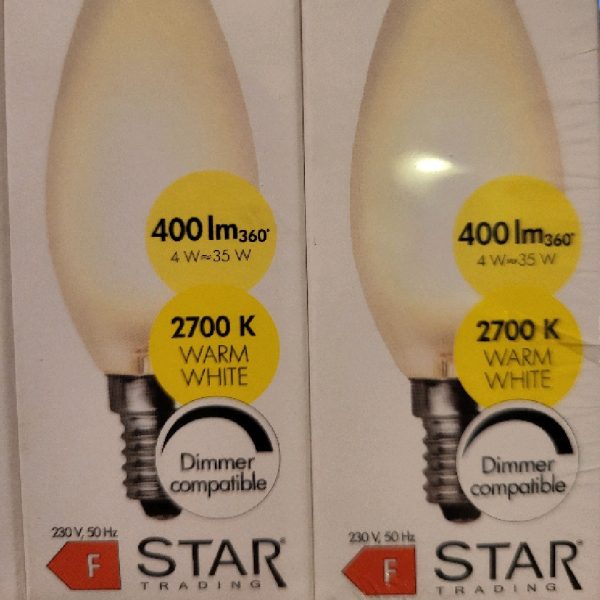 LED-lampa E14 C35 Frosted