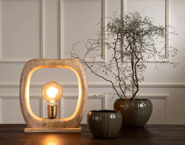 Bordslampa Antik Trä 25x7,5x32cm