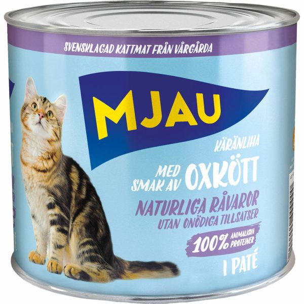 Mjau Våt Oxkött Burk 635g