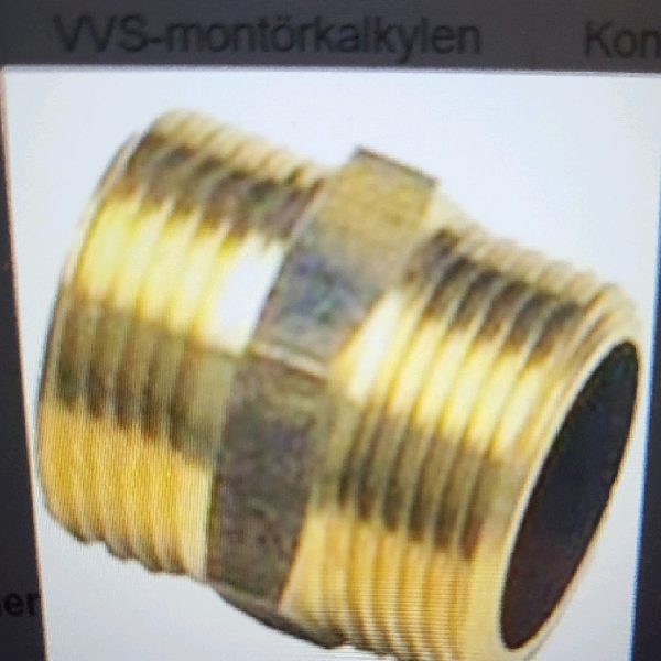 Sexkant Nippel metall 25x20mm