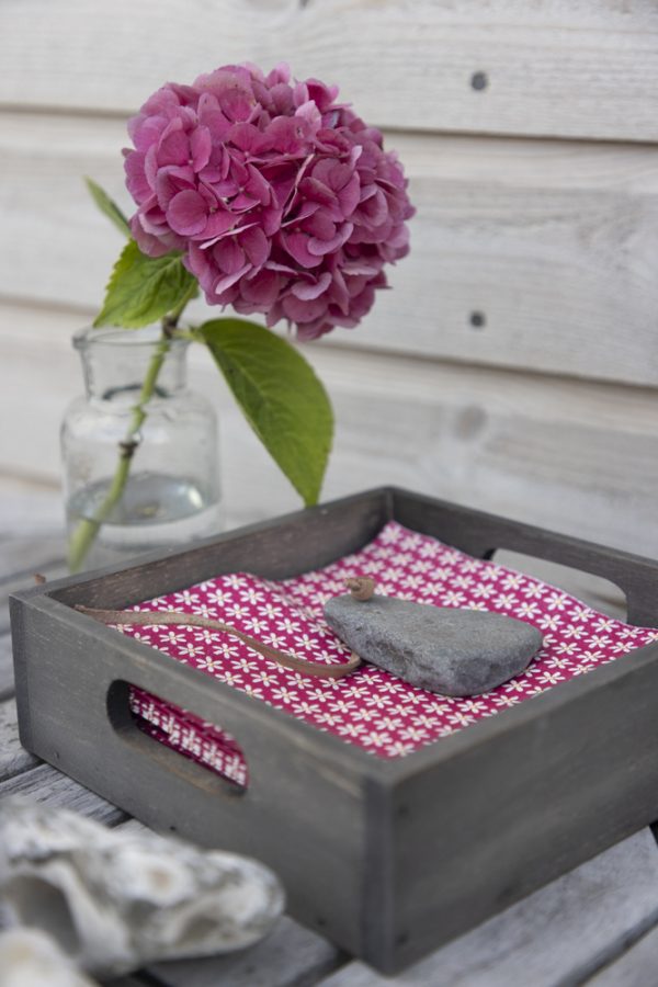 Trälåda för servetter med sten 20x20cm - Bild 4