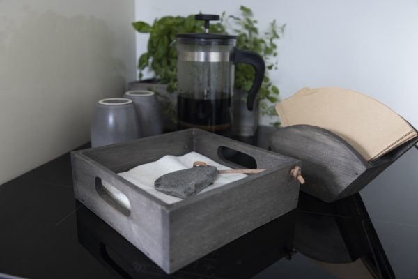 Trälåda för servetter med sten 20x20cm - Bild 3