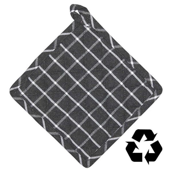 Grytlapp 2-pack.svart ruta+grå