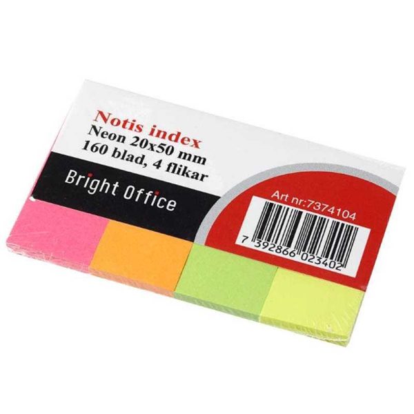 Notisblock 20x50 mm.160 blad 4-flikar