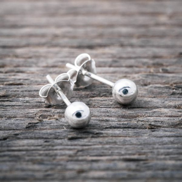 Silverörhänge Kulor 4mm