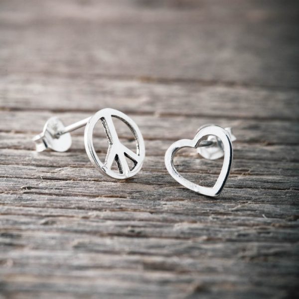Silverörhängen love & peace