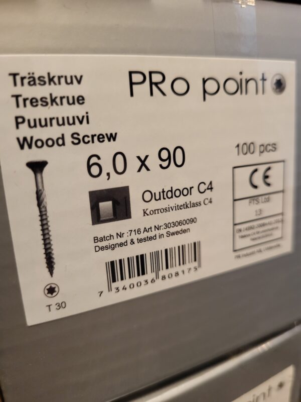 Träskruv Ute C4 6,0x90 100st