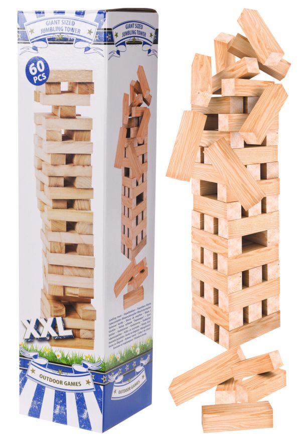 Jenga Jumbling Tower Stapelspel med 60 klossar