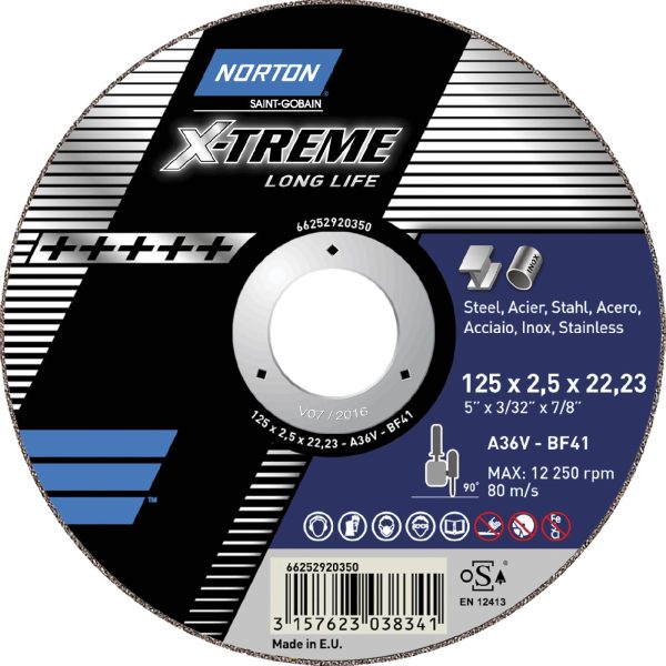 Kapskiva Norton Xtreme 125x1,6x22,23