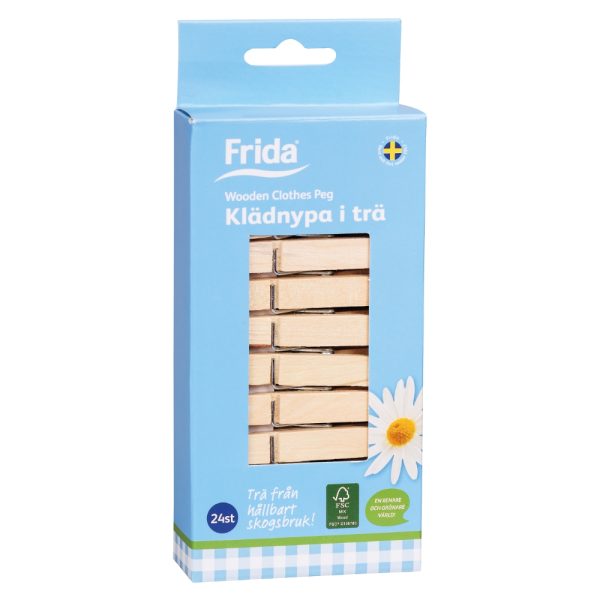 Klädnypa Trä FSC 100% 24-Pack Frida