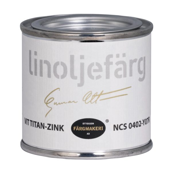 Linoljefärg Vit Titan-Zink 0,1L