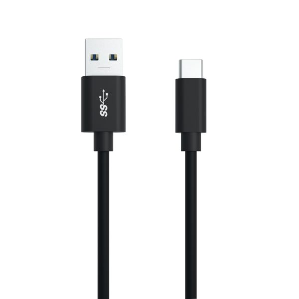 Laddkabel USB A USB C 1.2M Svart