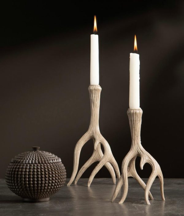 Ljusstake Renhorn Natur Poly