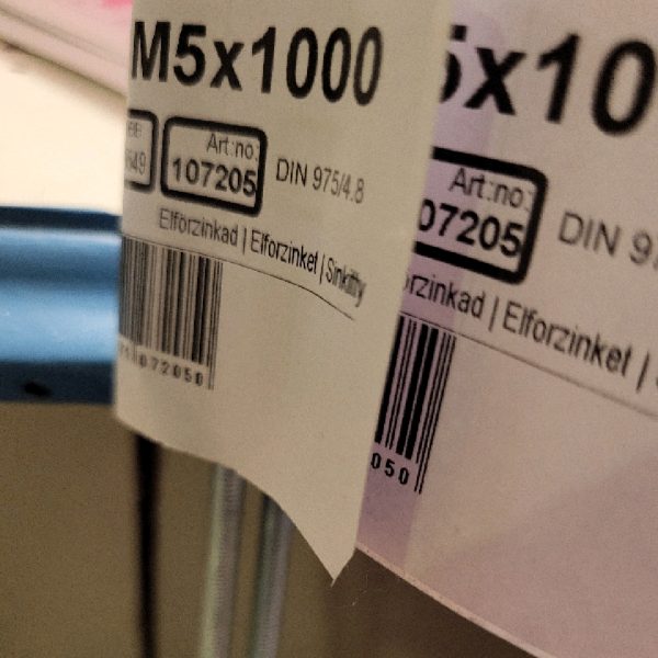 Gängstång M5x1mtr 4.8 fzb