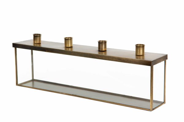 Ljusstake Glasbox Antik Mäss.