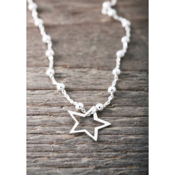 Silverhalsband stjärna kontur