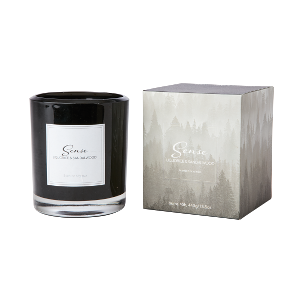 Sense Doftljus Liquorice & Sandalwood Svart 10x11cm