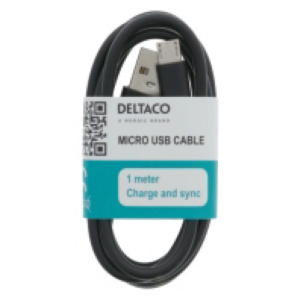 KABEL MICRO USB 1M SVART