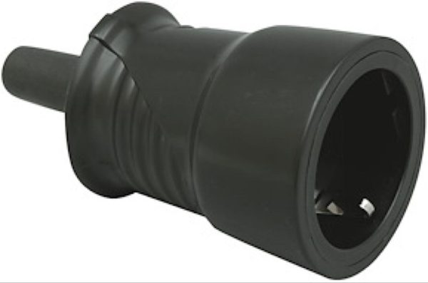 Skarvuttag utan lock Svart IP44