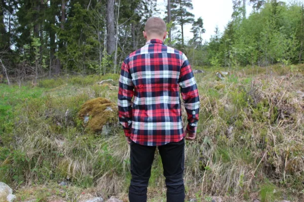Flanellskjorta Svart/Röd/Vit - Bild 2