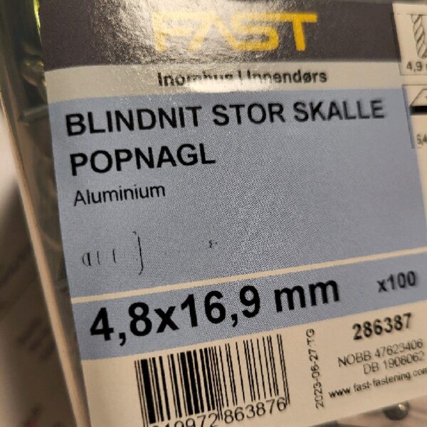 Blidnit sk 4,8x16,9 al/st brk 100st