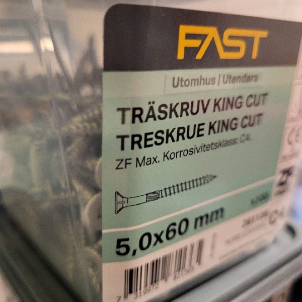 Träskruv 5,0x60 King Cut 100st
