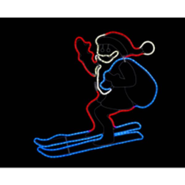 Tomte på skidor /Siluett Neoled