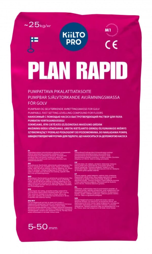 Kiilto Plan Rapid 5–50 mm (tål tillskjutande fukt) 25kg