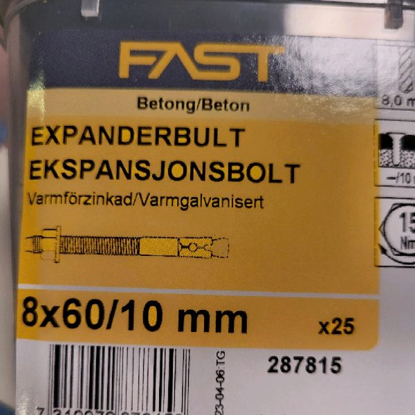 Expanderbult 8x60/10 25st